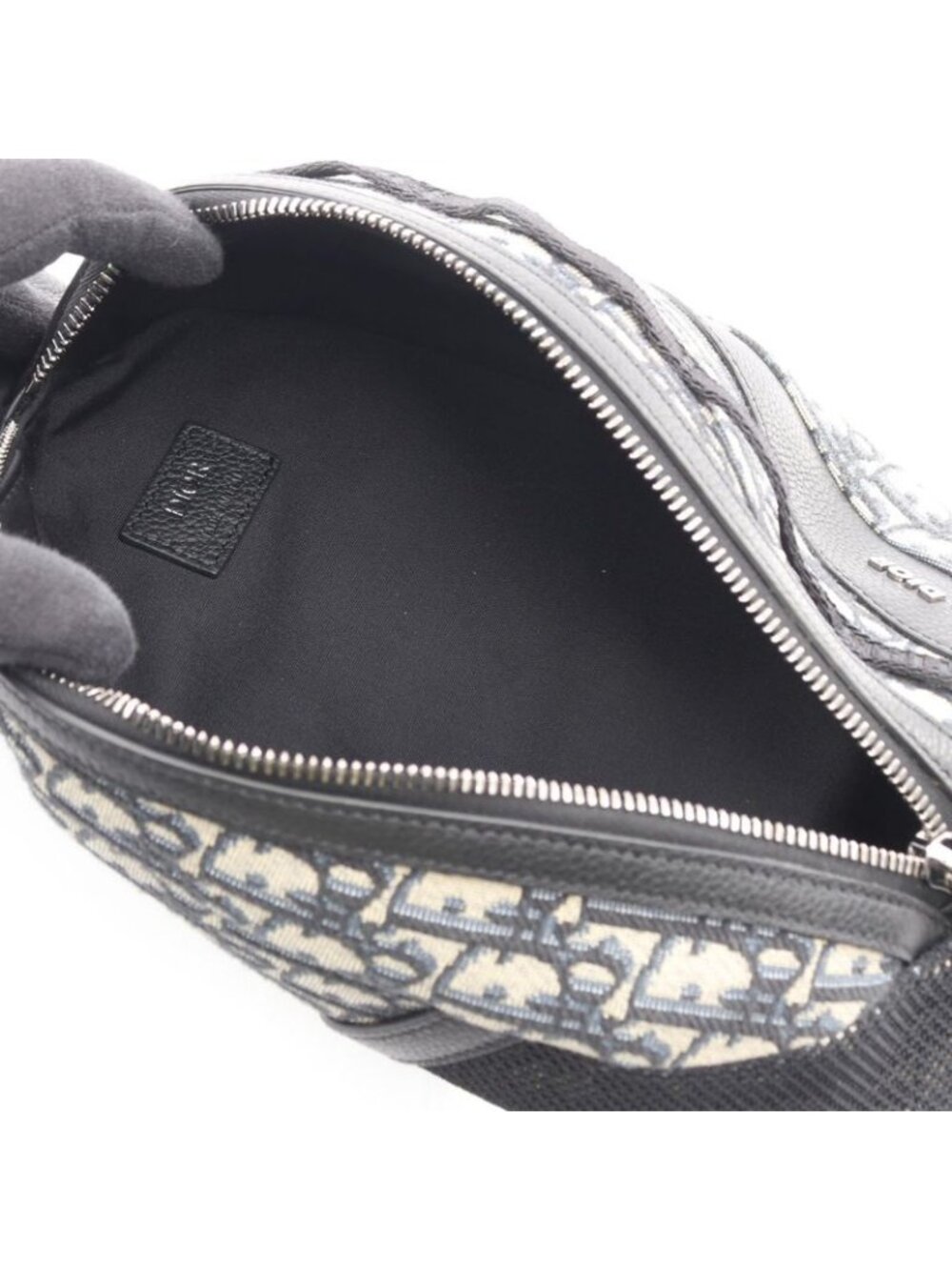 Dior Waist Bag Scarab Black Navy Canvas Leather Beige - Picture 3 of 7